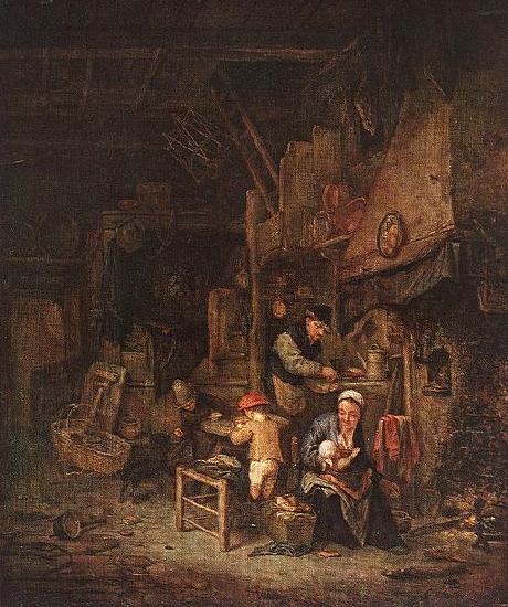 Adriaen van ostade Interior with a Peasant Family France oil painting art